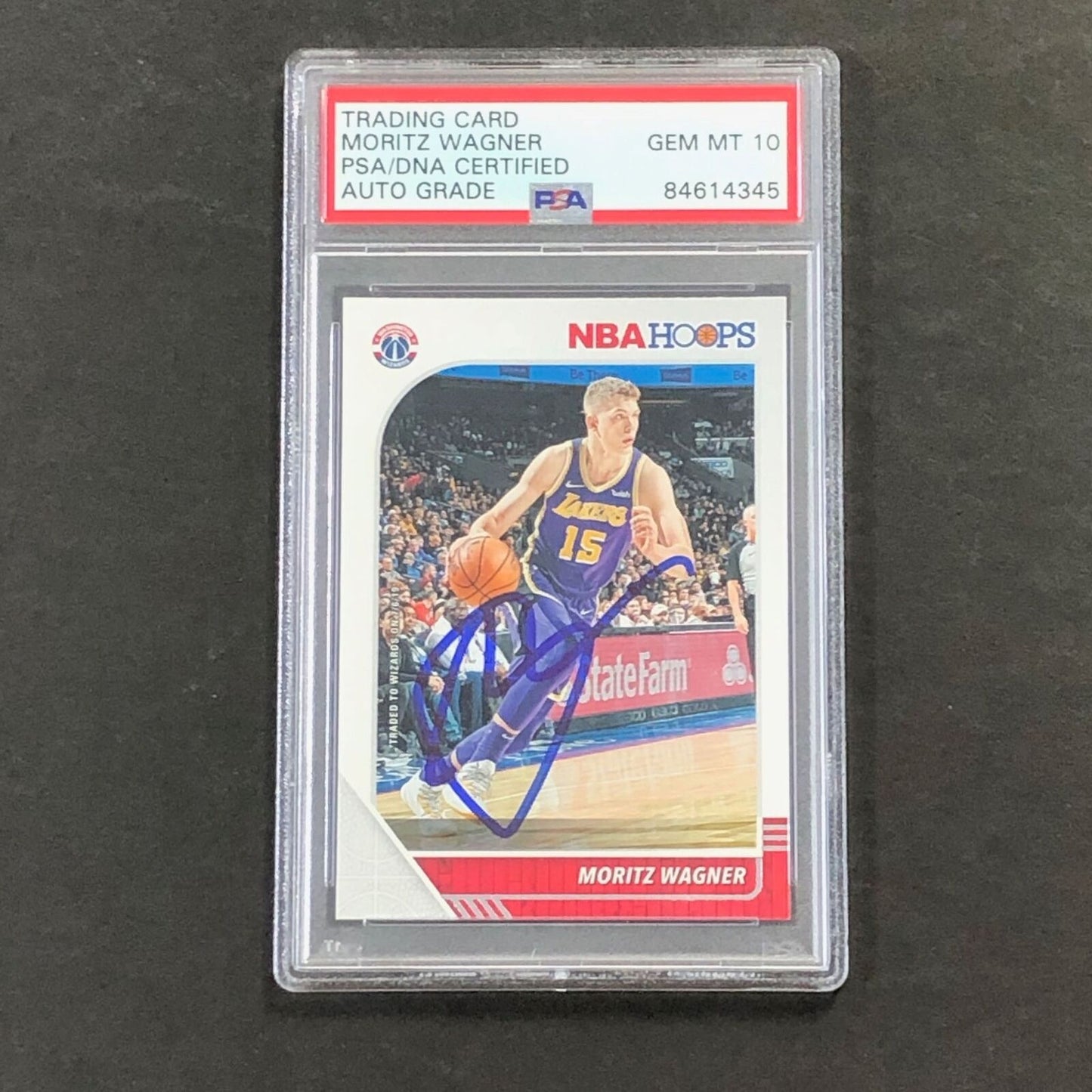 2019-20 NBA Hoops #276 Moritz Wagner Signed Card AUTO 10 PSA Slabbed Wizards