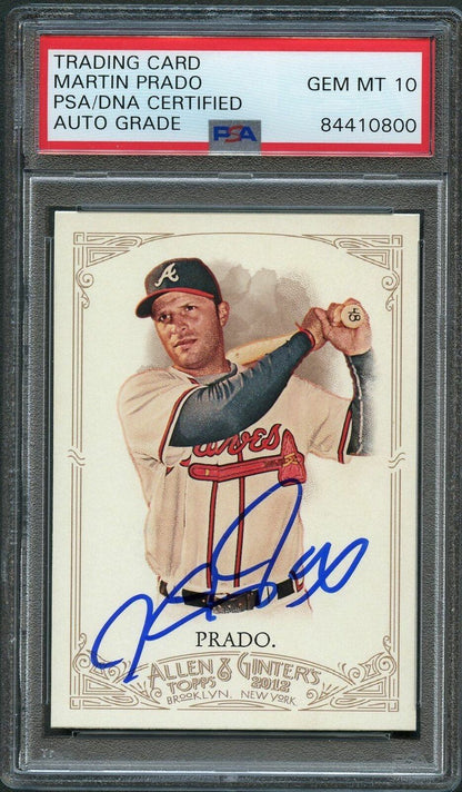 2012 Topps Allen and Ginter #208 Martin Prado Signed Card PSA Slabbed Auto 10 Br