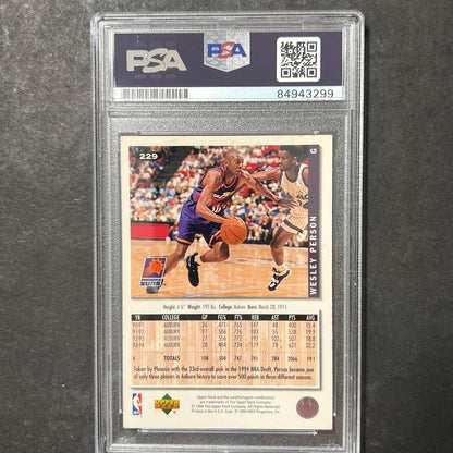 1994 Upper Deck #229 Wesley Person Signed Card AUTO PSA Slabbed Suns