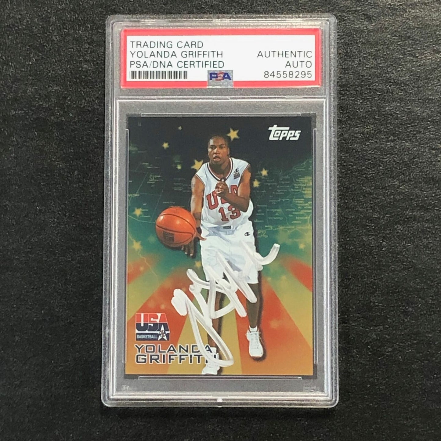 2000 Topps Team USA Basketball #19 Yolanda Griffith Signed Card AUTO PSA Slabbed
