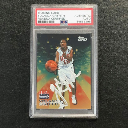 2000 Topps Team USA Basketball #19 Yolanda Griffith Signed Card AUTO PSA Slabbed