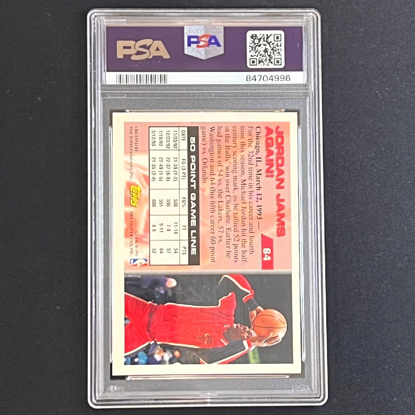 1993 Topps #64 Michael Jordan Card PSA EX 5 Bulls