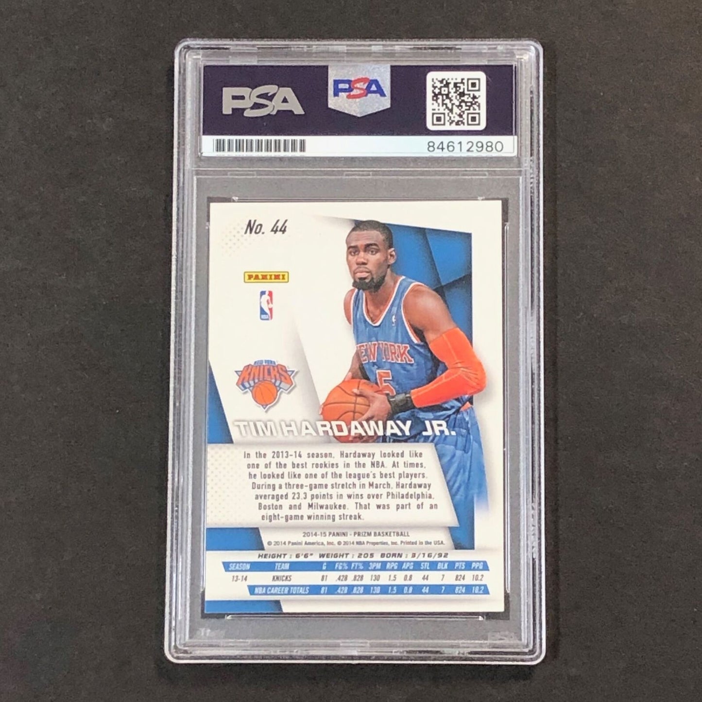 2014-15 Panini Prizm #44 Tim Hardaway Jr. Signed Card AUTO PSA Slabbed Knicks