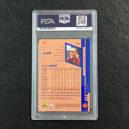 2000-01 Upper Deck #139 Steve Smith Signed Card AUTO PSA Slabbed Portland Trail