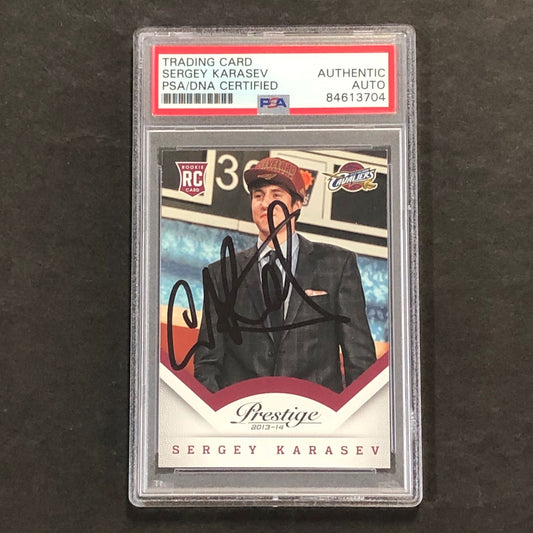 2013-14 Panini Prestige #179 Sergey Karasev Signed Card AUTO PSA Slabbed RC Cava