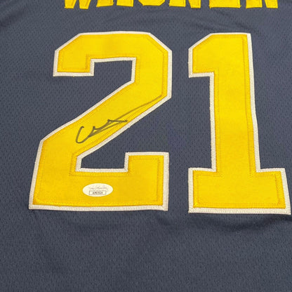 Franz Wagner signed jersey JSA Michigan Autographed