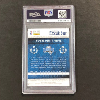 2015-16 Panini Excalibur #112 Evan Fournier Signed Card AUTO Gem Mint 10 PSA/DNA