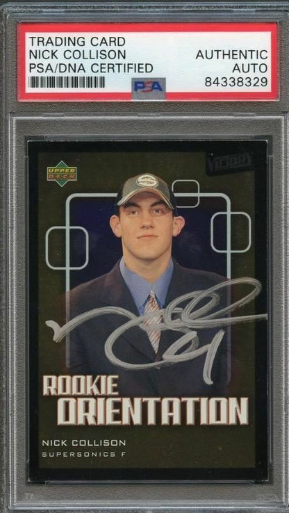 2003-04 Upper Deck Victory #112 Nick Collison Signed Card AUTO PSA Slabbed RC So
