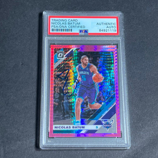 2019-20 Panini Donruss Optic #24 Nicolas Batum Signed Card AUTO PSA Slabbed Horn