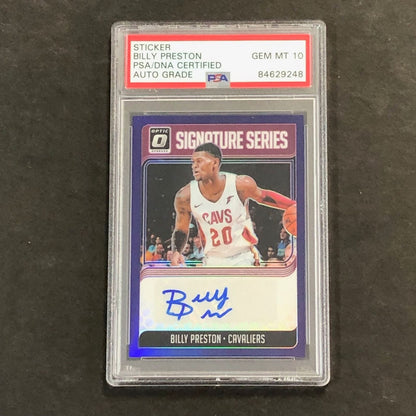 2018-19 Donruss Optic Signature Series #35 Billy Preston Signed Card AUTO 10 PSA