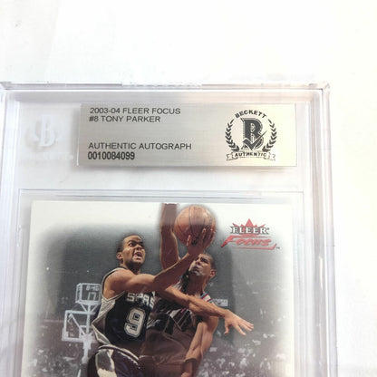 2003-04 Fleer Focus Tony Parker Signed AUTO #8 BAS BGS Beckett Slabbed Autograph