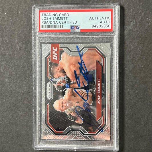 2021 Panini Prizm #121 Josh Emmett Signed Card AUTO PSA Slabbed UFC