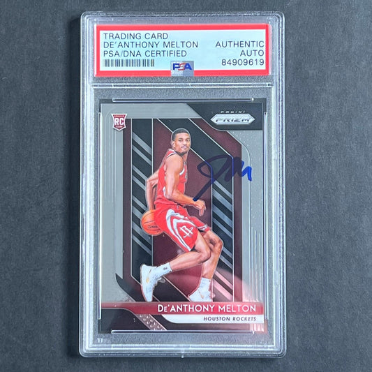 2018-19 Panini Prizm #4 De'Anthony Melton Signed Card AUTO PSA Slabbed RC Rocket