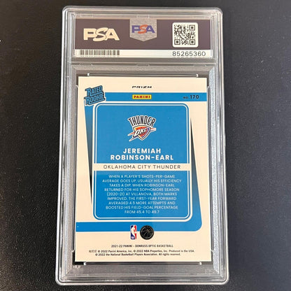 2021-22 Panini Donruss Optic #170 Jeremiah Robinson-Earl Signed Card AUTO PSA Sl