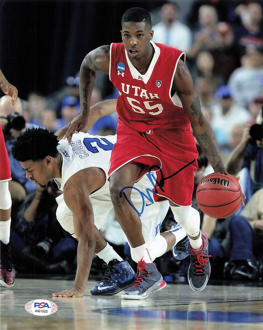 Delon Wright signed 8x10 photo PSA/DNA Utah Utes Autographed Mavericks