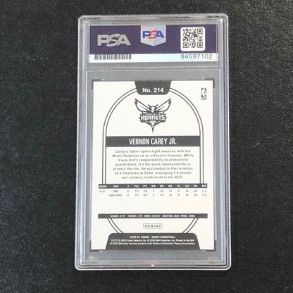 2020-21 NBA Hoops #214 Vernon Carey Jr. Signed Card AUTO 10 PSA/DNA Slabbed RC H