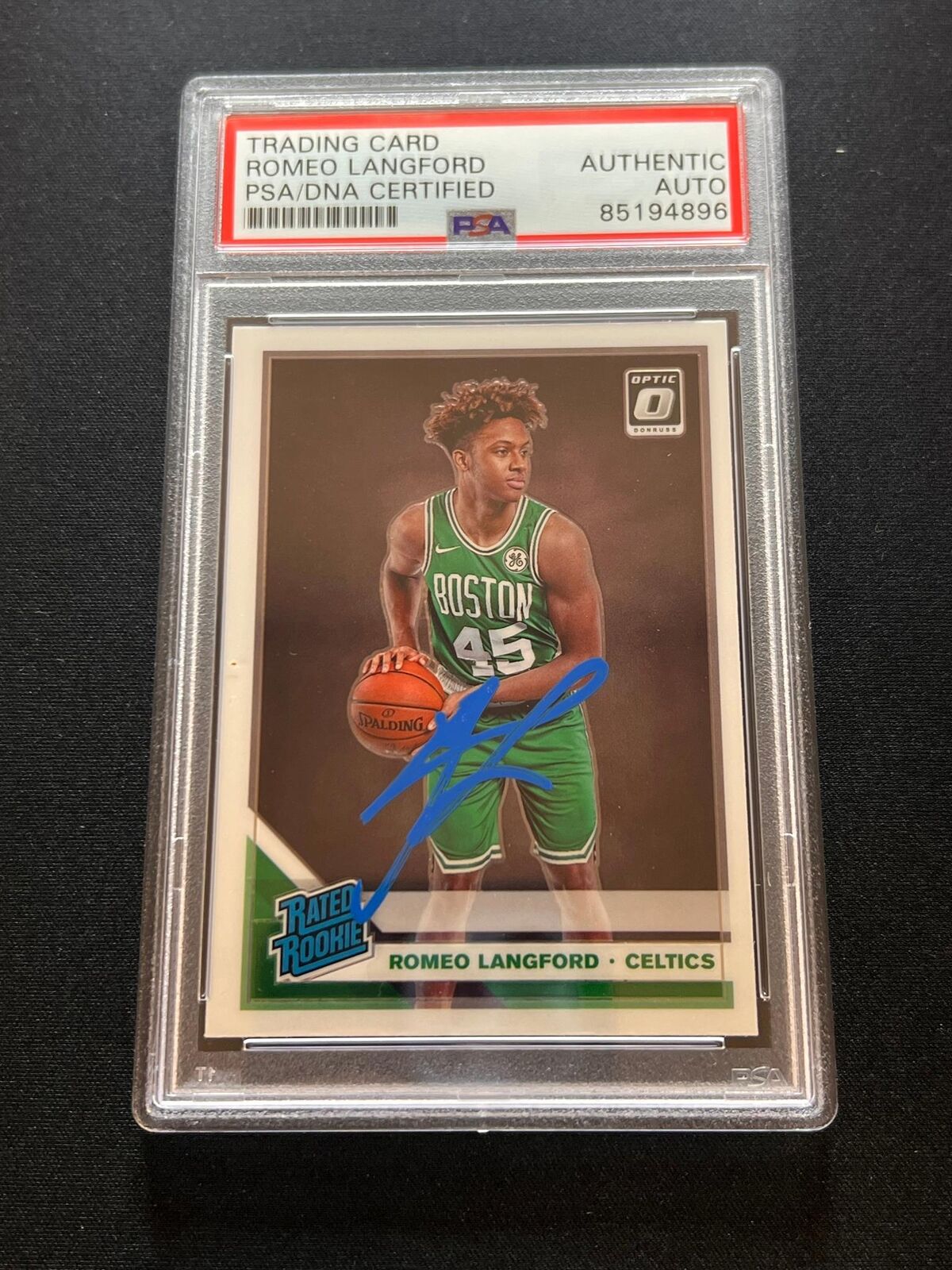 2019-20 Panini Donruss Optic #182 Romeo Langford Signed Card PSA Slabbed AUTO Ce