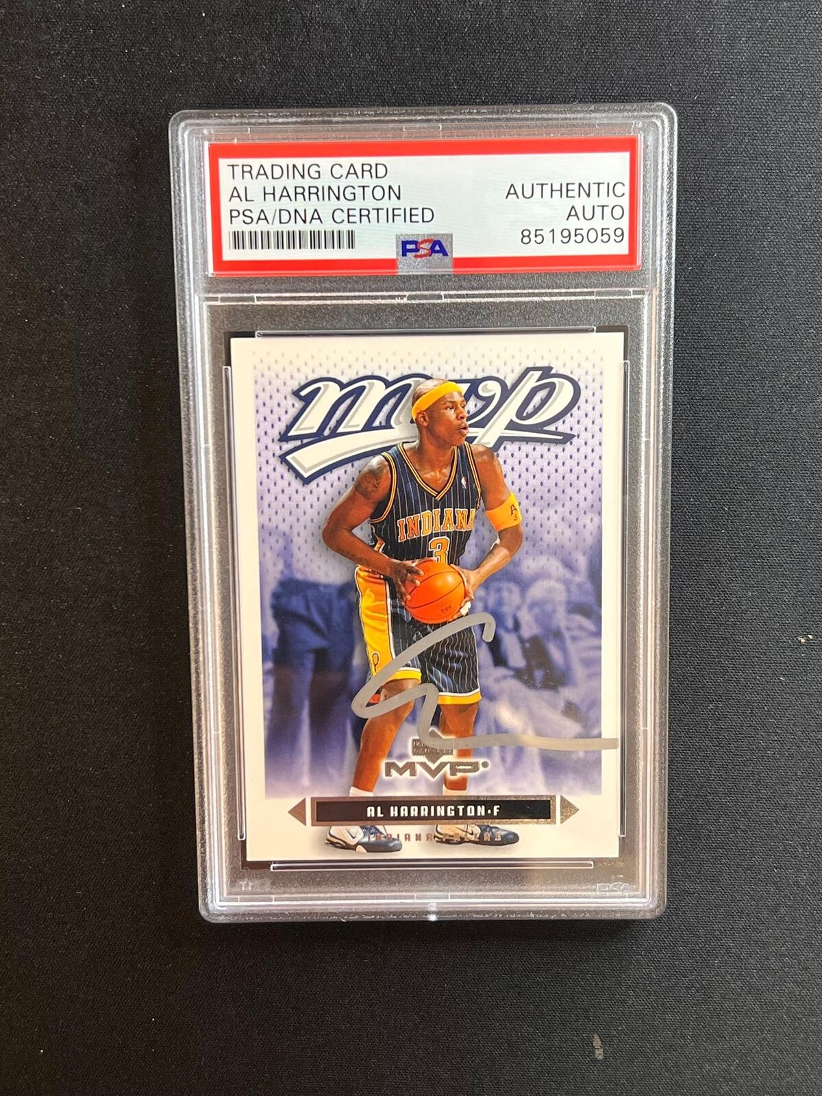 2003-04 Upper Deck MVP #62 Al Harrington Signed Card AUTO PSA Slabbed Pacers