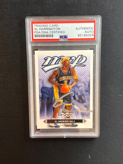 2003-04 Upper Deck MVP #62 Al Harrington Signed Card AUTO PSA Slabbed Pacers