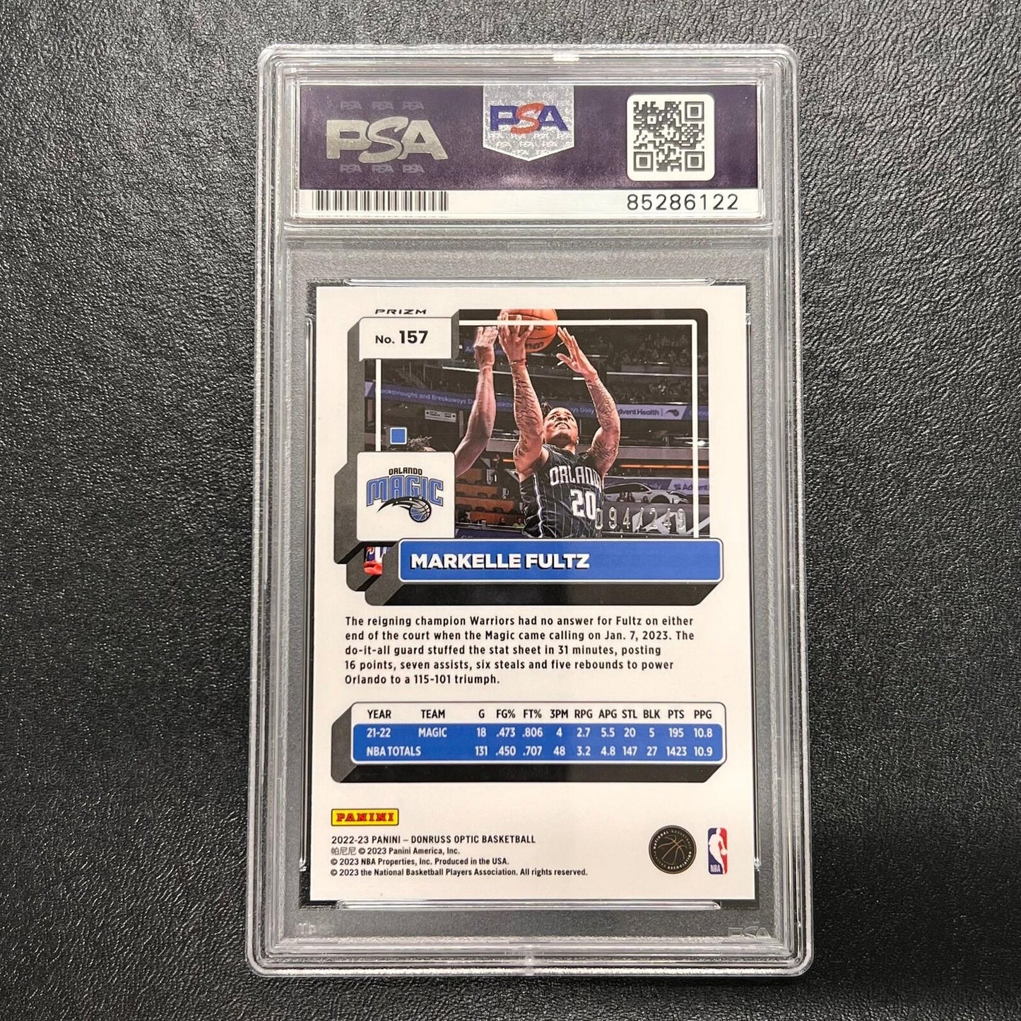 2022-23 Panini Donruss Optic #157 MARKELLE FULTZ Signed Card AUTO PSA Slabbed Ma