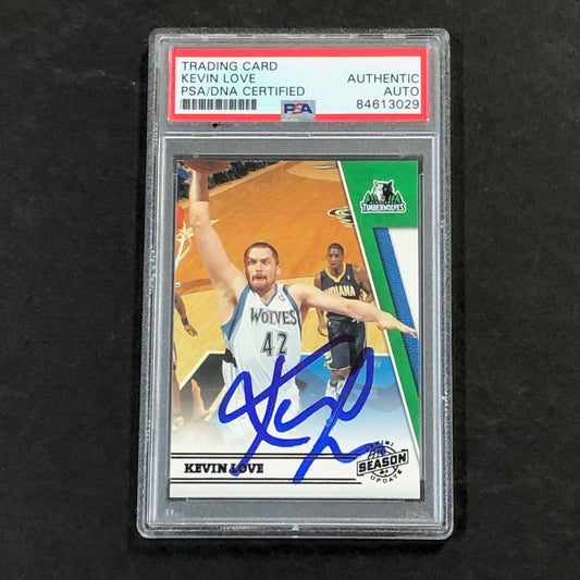 2010-11 Panini Season Update #139 Kevin Love Signed Card AUTO PSA Slabbed Timber