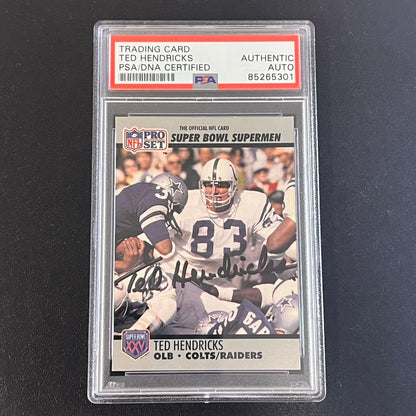 1990 NFL Pro Set #97 Ted Hendricks Signed Card PSA/DNA Slabbed Autographed Colts