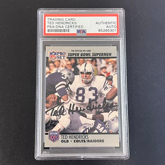 1990 NFL Pro Set #97 Ted Hendricks Signed Card PSA/DNA Slabbed Autographed Colts