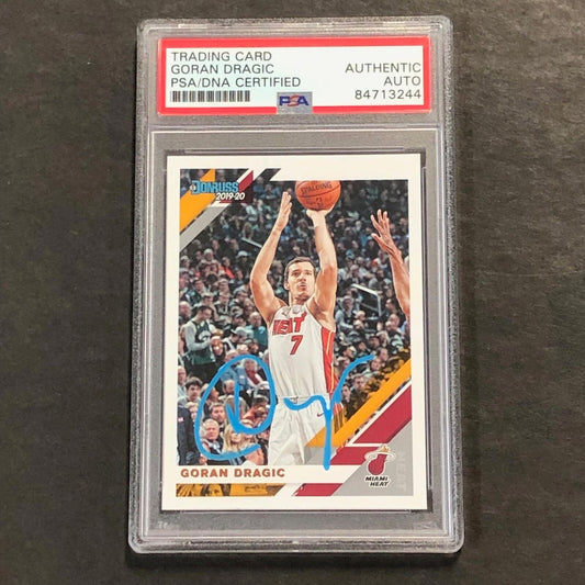 2019-20 Panini Donruss #107 Goran Dragic Signed Card AUTO PSA/DNA Slabbed Heat
