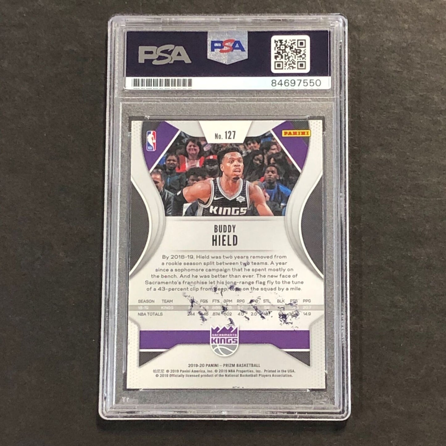 2019-20 Panini Prizm #127 Buddy Hield Signed Card AUTO PSA Slabbed Kings