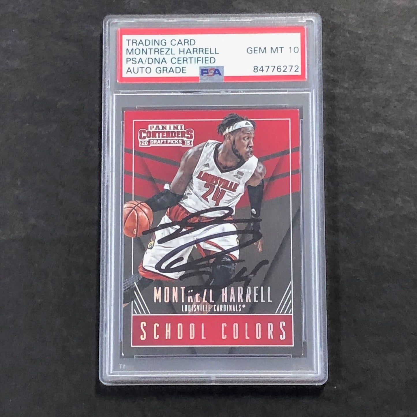 2015-16 Contenders Draft Picks School Colors #30 Montrezl Harrell Signed Card AU