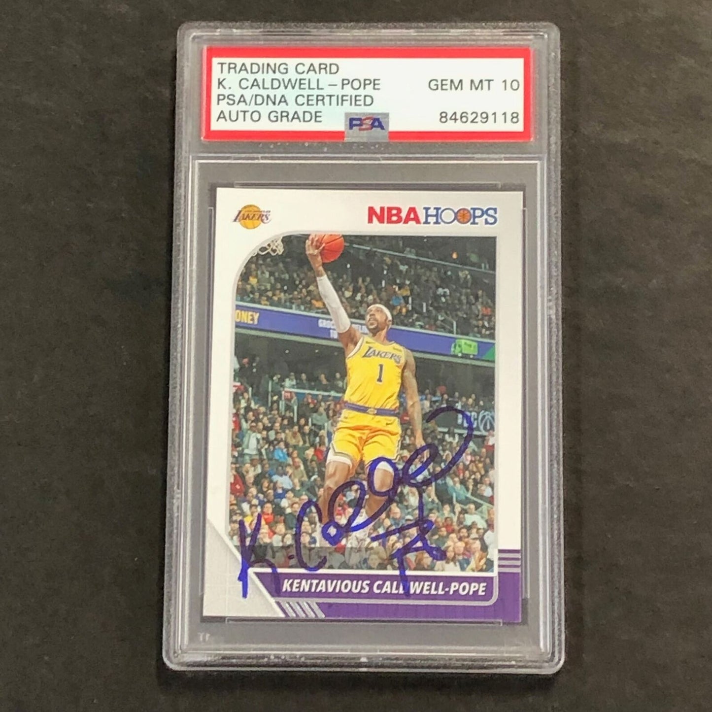 2019-20 NBA Hoops #272 Kentavious Caldwell-Pope Signed Card AUTO 10 PSA Slabbed