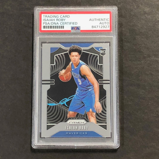 2019-20 Panini Prizm #283 Isaiah Roby Signed Card AUTO PSA Slabbed RC Mavericks