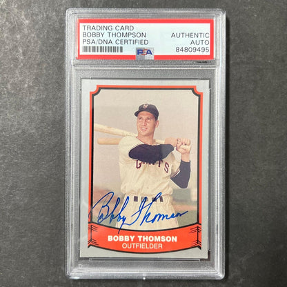 1988 Bowman #45 Bobby Thomson Signed Card PSA Slabbed Auto Giants