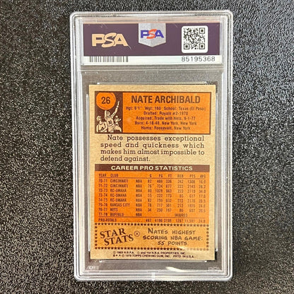 1978 Topps #26 Nate Archibald Signed AUTO PSA Slabbed Buffalo