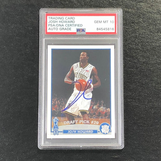 2003-04 TOPPS #249 Josh Howard Signed Card AUTO 10 PSA/DNA Slabbed