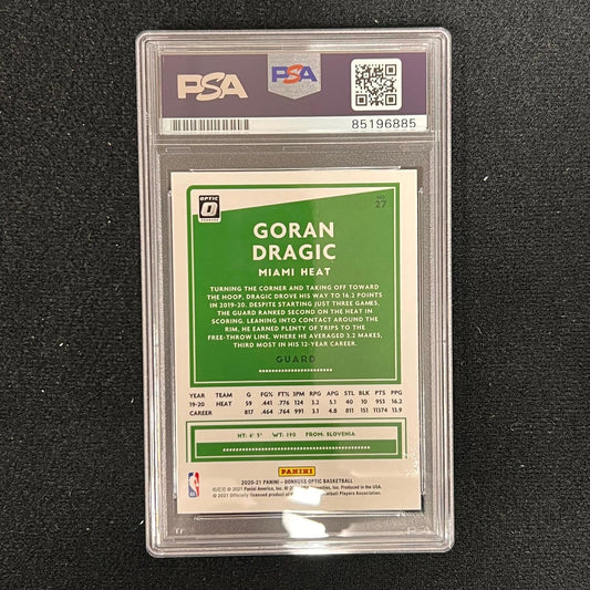 2020-21 Panini Donruss Optic #27 Goran Dragic Signed Card AUTO PSA/DNA Slabbed H