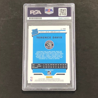 2019-20 DonRuss Rated Rookie #196 Terence Davis Signed Card AUTO 10 PSA Slabbed
