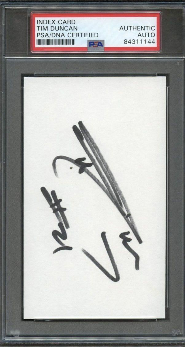 Tim Duncan Signed Cut PSA/DNA Slabbed Autographed