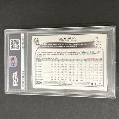 2022 Topps Series 1 #161 Jon Gray signed card PSA AUTO 10 Rockies