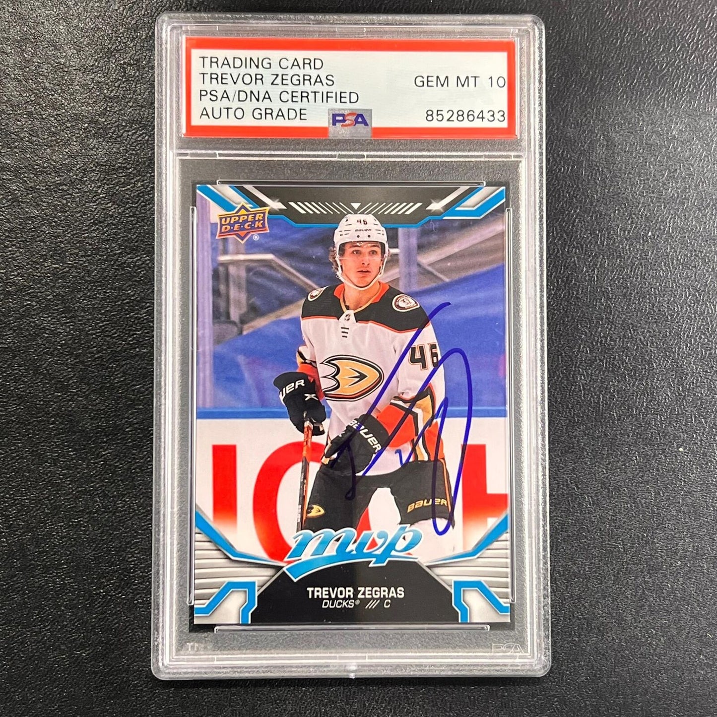 2022-23 Upper Deck MVP Hockey #199 Trevor Zegras Signed Card PSA AUTO 10 Slabbed