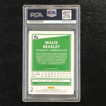 2020-21 Panini Donruss #126 Malik Beasley Signed Card AUTO PSA/DNA Slabbed Timbe