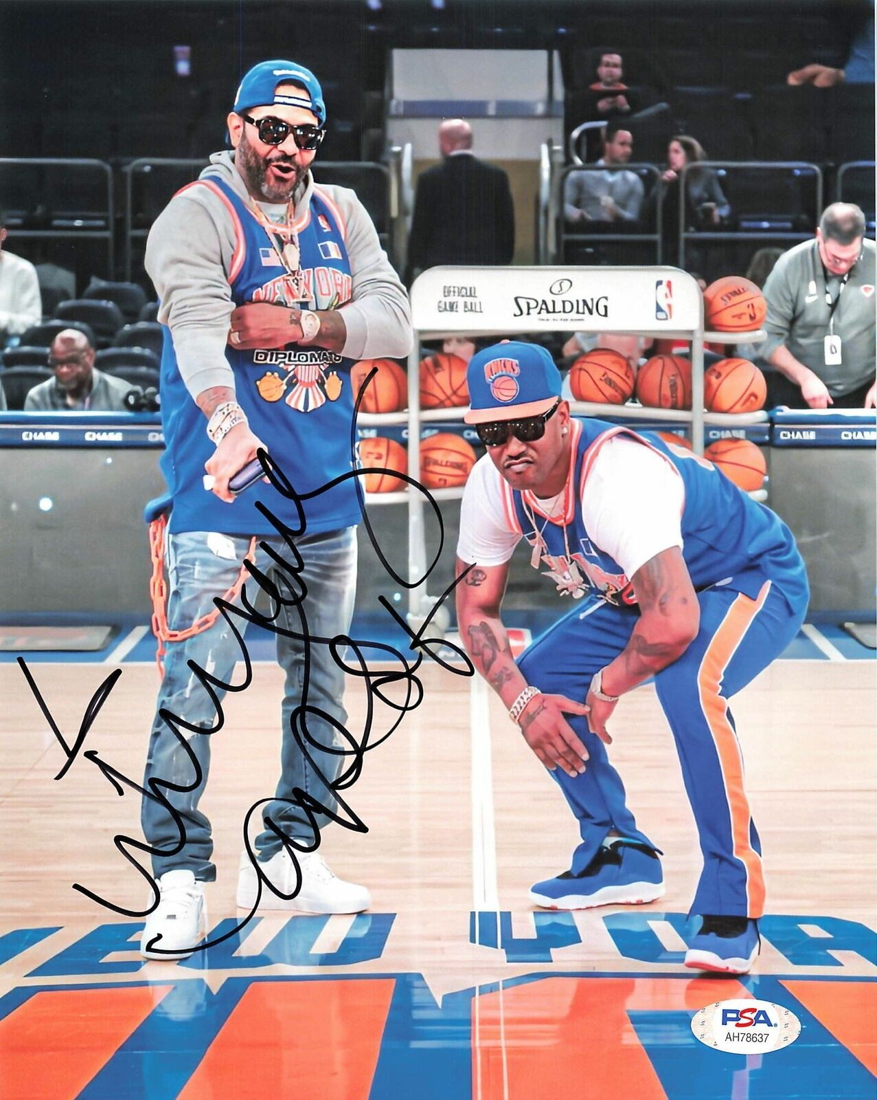 Jim Jones signed 8x10 photo PSA/DNA Autographed Rapper Knicks