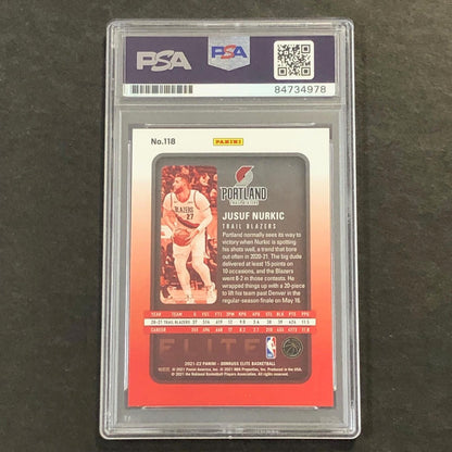 2021-22 Panini Donruss Elite #118 Jusuf Nurkic Signed AUTO PSA Slabbed Trail Bla