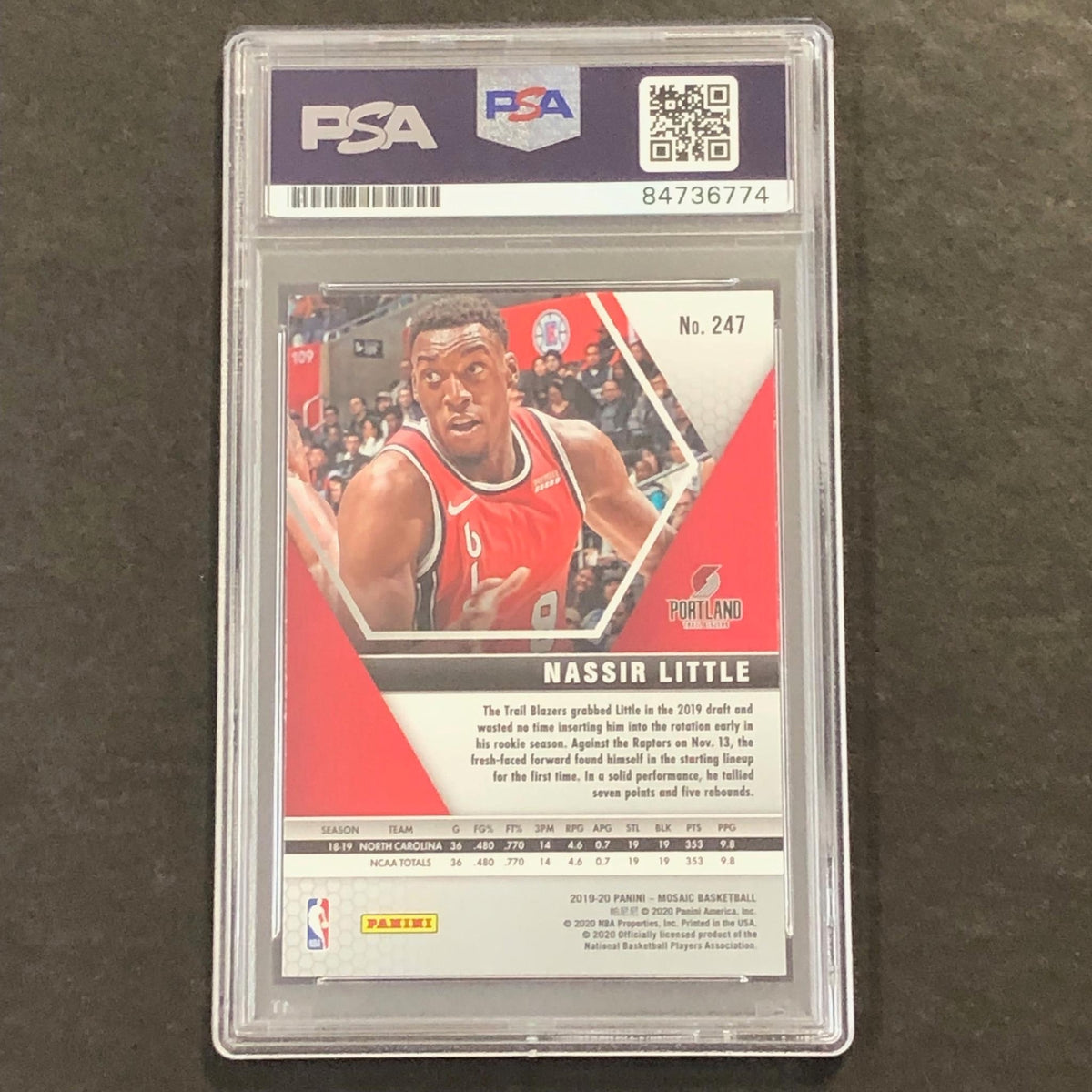 2019-20 Panini Mosaic #247 Nassir Little Signed Rookie Card AUTO PSA Slabbed RC