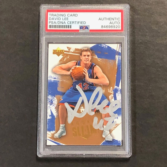 2005-06 Upper Deck Slam #97 David Lee Signed Card AUTO PSA Slabbed