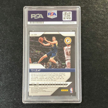 2018-19 Panini Prizm #124 TJ Leaf Signed Card AUTO 10 PSA Slabbed Pacers