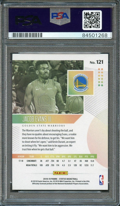 2018-19 Panini Status #121 Jacob Evans Signed Rookie Card AUTO PSA Slabbed RC Wa