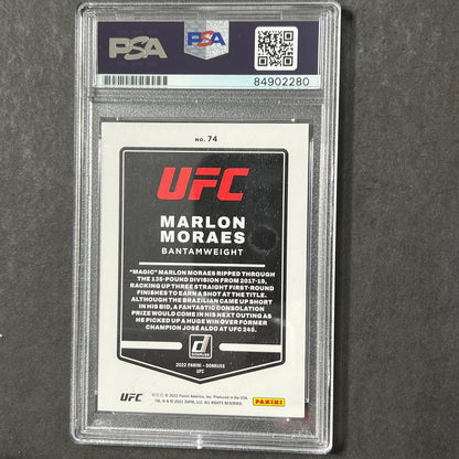 2022 Panini Donruss #74 Marlon Moraes Signed Card AUTO PSA Slabbed UFC