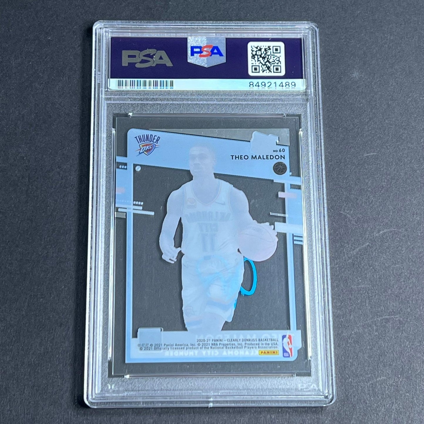 2020-21 Panini Clearly Donruss #60 Theo Maledon Signed Card Auto Grade 10 PSA Sl