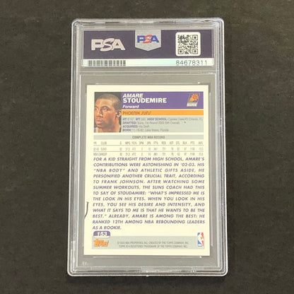 2003-04 Topps #153 Amare Stoudemire Signed Card PSA Slabbed Suns